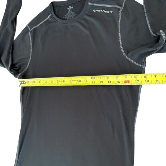 Hot Chillys Micro Elite Chamois Crewneck Top Mens Size Small Black Base Layer - Picture 5 of 6